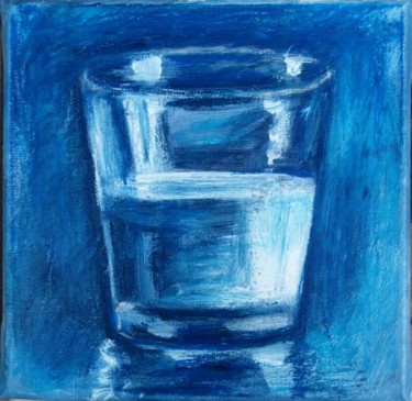 Malerei mit dem Titel "Verre d'eau 56" von Atelier N N . Art Store By Nat, Original-Kunstwerk, Öl