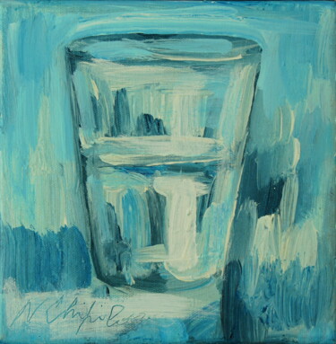 Painting titled "Verre d'eau 50" by Atelier N N . Art Store By Nat, Original Artwork, Acrylic