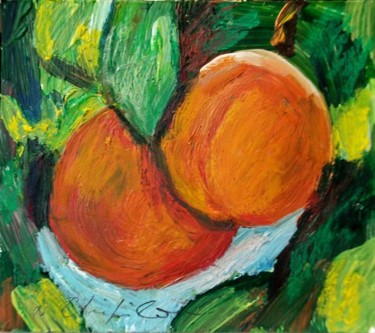Peinture intitulée "Abricots" par Atelier N N . Art Store By Nat, Œuvre d'art originale, Acrylique