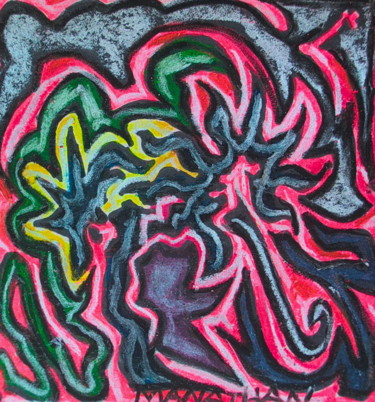 Dibujo titulada "Fire" por Atelier N N . Art Store By Nat, Obra de arte original, Acrílico