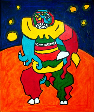 Painting titled "Monstre clown" by Atelier N N . Art Store By Nat, Original Artwork, Acrylic