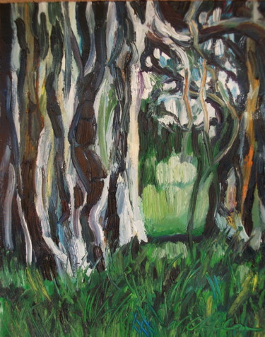 Pittura intitolato "Magic forest" da Atelier N N . Art Store By Nat, Opera d'arte originale, Olio