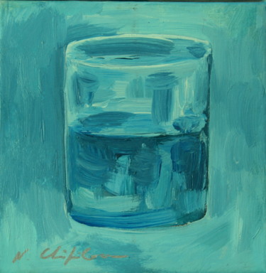 Painting titled "Verre d'eau 77" by Atelier N N . Art Store By Nat, Original Artwork, Acrylic