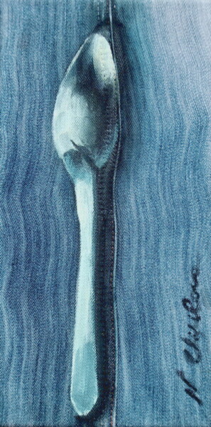 Peinture intitulée "Jeans Spoon 1" par Atelier N N . Art Store By Nat, Œuvre d'art originale, Acrylique Monté sur Châssis en…