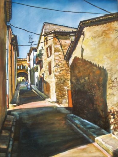 Peinture intitulée "Valbonnes, village" par Atelier N N . Art Store By Nat, Œuvre d'art originale, Aquarelle