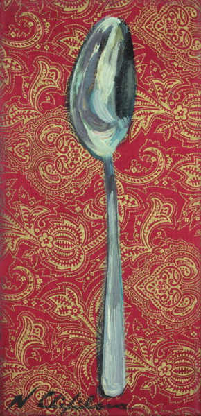 Peinture intitulée "Big Spoon On Red Ar…" par Atelier N N . Art Store By Nat, Œuvre d'art originale, Acrylique Monté sur Châ…