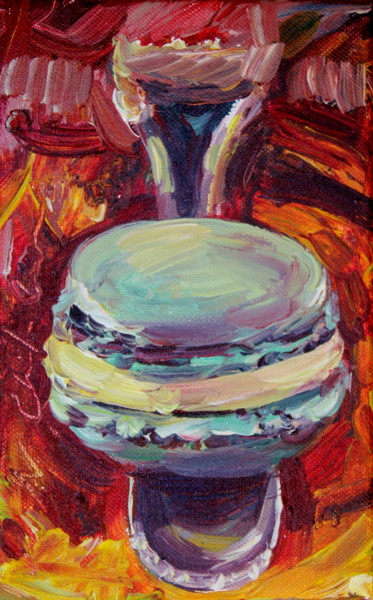 Peinture intitulée "Macaron à la pistac…" par Atelier N N . Art Store By Nat, Œuvre d'art originale, Acrylique