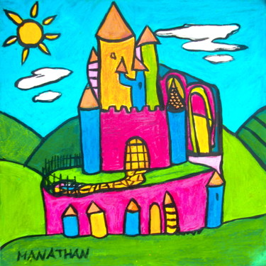 Schilderij getiteld "Chateau de Princesse" door Nathalia Chipilova, Origineel Kunstwerk, Acryl