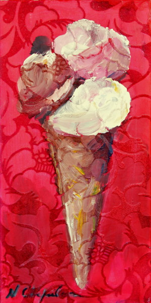 Peinture intitulée "Cornet de glace" par Atelier N N . Art Store By Nat, Œuvre d'art originale, Acrylique