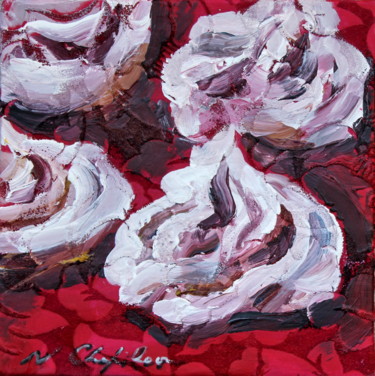 Peinture intitulée "Meringues, 20x20 cm" par Atelier N N . Art Store By Nat, Œuvre d'art originale, Acrylique