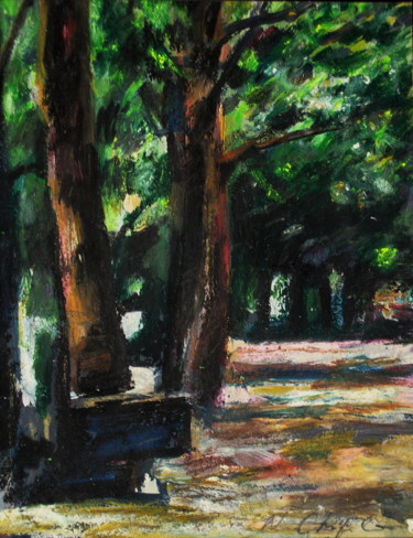 Painting titled "In the park 1, 32x2…" by Atelier N N . Art Store By Nat, Original Artwork, Acrylic