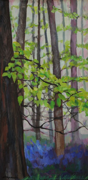 Malarstwo zatytułowany „Magic Forest 1” autorstwa Atelier N N . Art Store By Nat, Oryginalna praca, Akryl