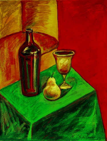 Painting titled "Nature morte avec b…" by Atelier N N . Art Store By Nat, Original Artwork, Acrylic
