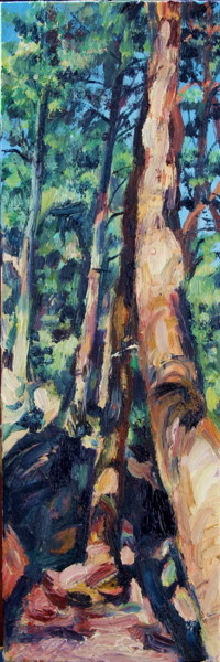 Painting titled "In the forest, 60x2…" by Atelier N N . Art Store By Nat, Original Artwork, Oil