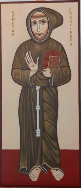 Painting titled "Saint François d'As…" by Atelier Sancta Virgo Virginum, Original Artwork, Tempera