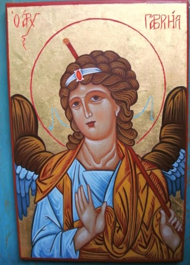 Pintura titulada "St Gabriel, copie i…" por Atelier Sancta Virgo Virginum, Obra de arte original