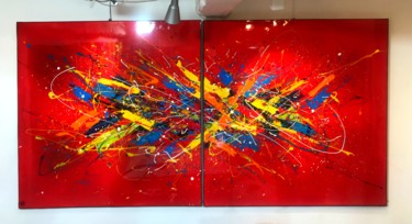 Peinture intitulée "Explosion" par Tess, Œuvre d'art originale, Acrylique