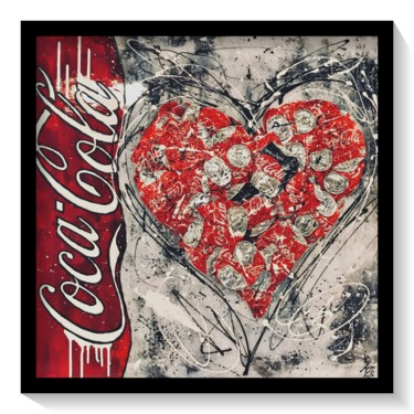 Peinture intitulée "Coca Love" par Tess, Œuvre d'art originale, Acrylique