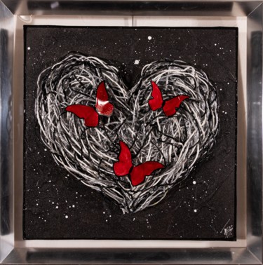 Peinture intitulée "Coeur d'Amour" par Tess, Œuvre d'art originale, Acrylique Monté sur Plexiglas