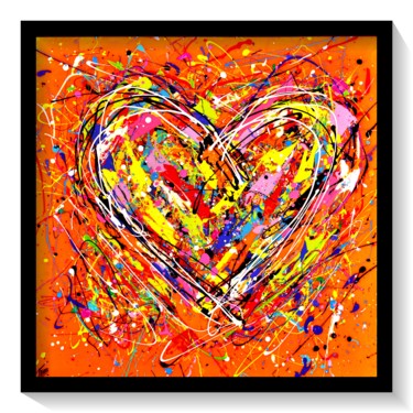 Peinture intitulée "Coeur Doux" par Tess, Œuvre d'art originale, Acrylique