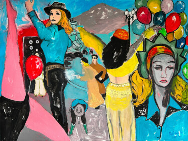 Pintura intitulada "Peggy "Gun" Starr" por Philippe Kaïkdjian, Obras de arte originais, Acrílico