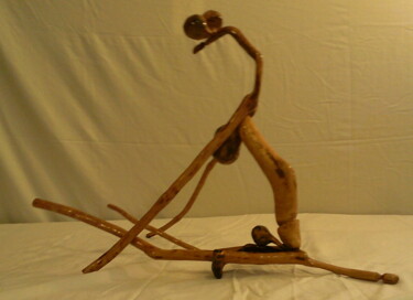 Скульптура под названием "Erotic African Wood…" - Ateplus, Подлинное произведение искусства, Дерево
