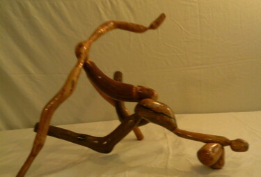 Rzeźba zatytułowany „Erotic African Wood…” autorstwa Ateplus, Oryginalna praca, Drewno