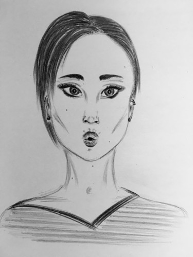 Drawing titled "Oh!" by Ath, Original Artwork, Graphite