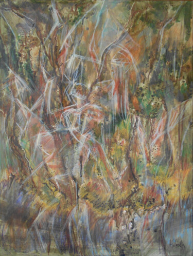 Pittura intitolato "Chaos" da Athanasia Karatza, Opera d'arte originale, Acrilico Montato su Telaio per barella in legno
