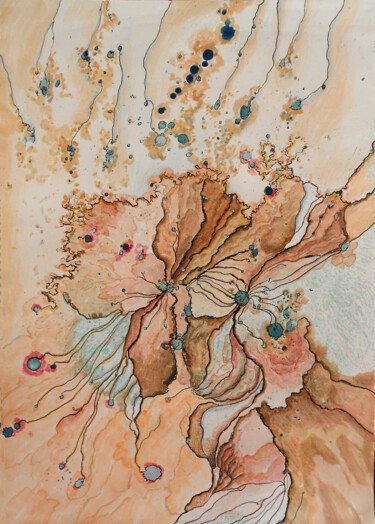 Peinture intitulée "Fragile Balance" par Athanasia Karatza, Œuvre d'art originale, Gouache