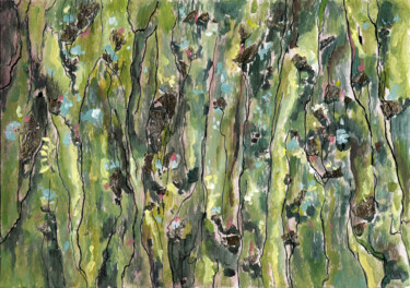 Peinture intitulée "In bloom" par Athanasia Karatza, Œuvre d'art originale, Gouache