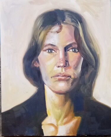 Painting titled "Portrait woman 2" by Athanasios Ksagaras, Original Artwork, Oil