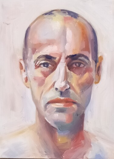 Peinture intitulée "Self portrait 3" par Athanasios Ksagaras, Œuvre d'art originale, Huile