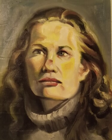 Ζωγραφική με τίτλο "Πορτρέτο γυναικας" από Αθανασιος Ξαγαρας, Αυθεντικά έργα τέχνης, Λάδι