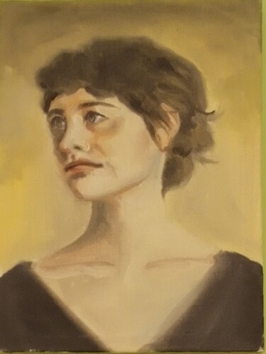 Картина под названием "Woman portrait 99" - Αθανασιος Ξαγαρας, Подлинное произведение искусства, Масло Установлен на Деревян…