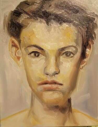 Pintura titulada "Portrait man 201" por Athanasios Ksagaras, Obra de arte original, Oleo Montado en Bastidor de camilla de m…