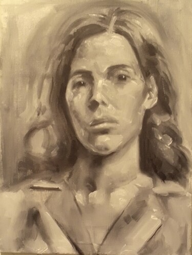 Картина под названием "Woman portrait 605" - Αθανασιος Ξαγαρας, Подлинное произведение искусства, Масло Установлен на Деревя…
