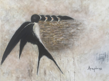 Pintura intitulada "SWALLOW" por Athanasios Artemisios, Obras de arte originais, Acrílico