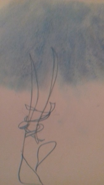 Drawing titled "ballerine bleue" by Athena, Original Artwork, Pastel