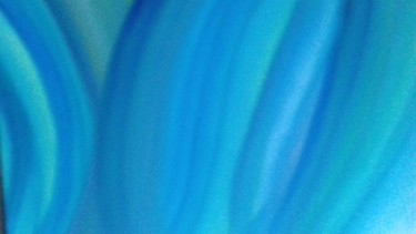Peinture intitulée "Bleu Vert Aquatique" par Athena, Œuvre d'art originale, Acrylique