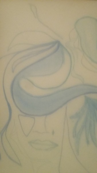 Drawing titled "Les  voiles  de  la…" by Athena, Original Artwork, Pastel