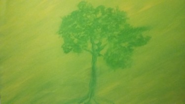Painting titled "ARBRE  SOLITAIRE" by Athena, Original Artwork, Acrylic