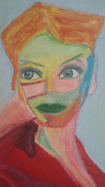 Drawing titled "Femme a la chemise…" by Athena, Original Artwork, Pastel