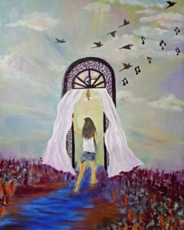 Painting titled "She will rise" by Atignas Art, Original Artwork, Oil