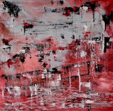 Painting titled "Red Dawn" by Atignas Art, Original Artwork, Acrylic