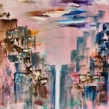 Painting titled "City Fantasy" by Atignas Art, Original Artwork, Oil