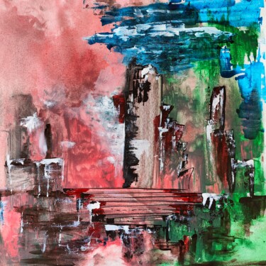 Painting titled "The ancient city of…" by Atignas Art, Original Artwork, Acrylic