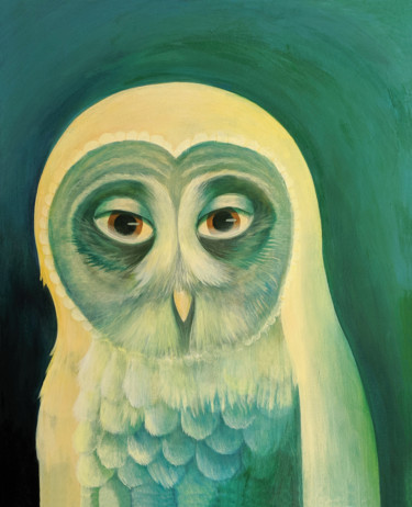 Картина под названием "Don't you owl me "B…" - Ati Van Twillert, Подлинное произведение искусства, Акрил Установлен на Дерев…