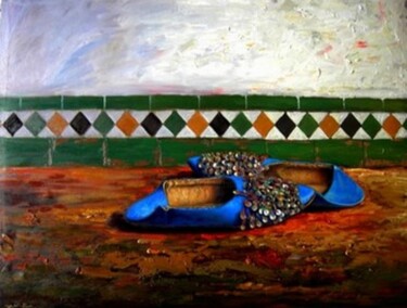 Painting titled "babouche" by Atlas Alaoui Hassan, Original Artwork