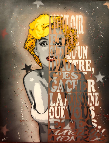 Peinture intitulée "Marilyn Monroe" par Atom, Œuvre d'art originale, Bombe aérosol